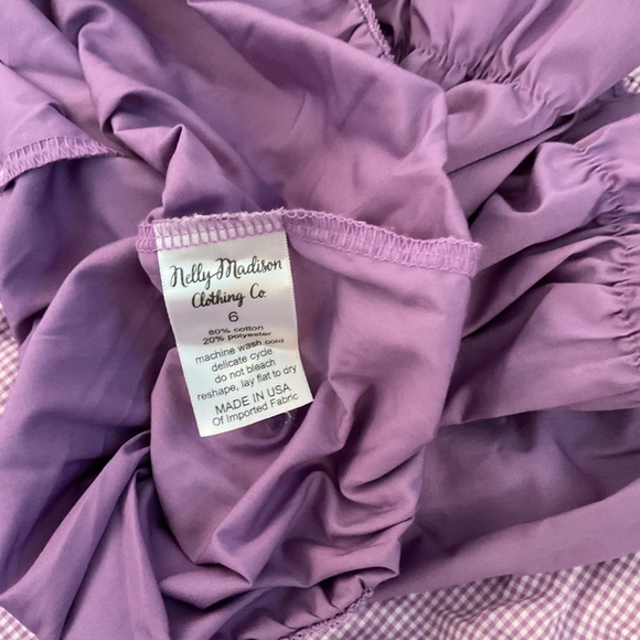 Purple gingham dress with bloomers - Picture 3 of 6